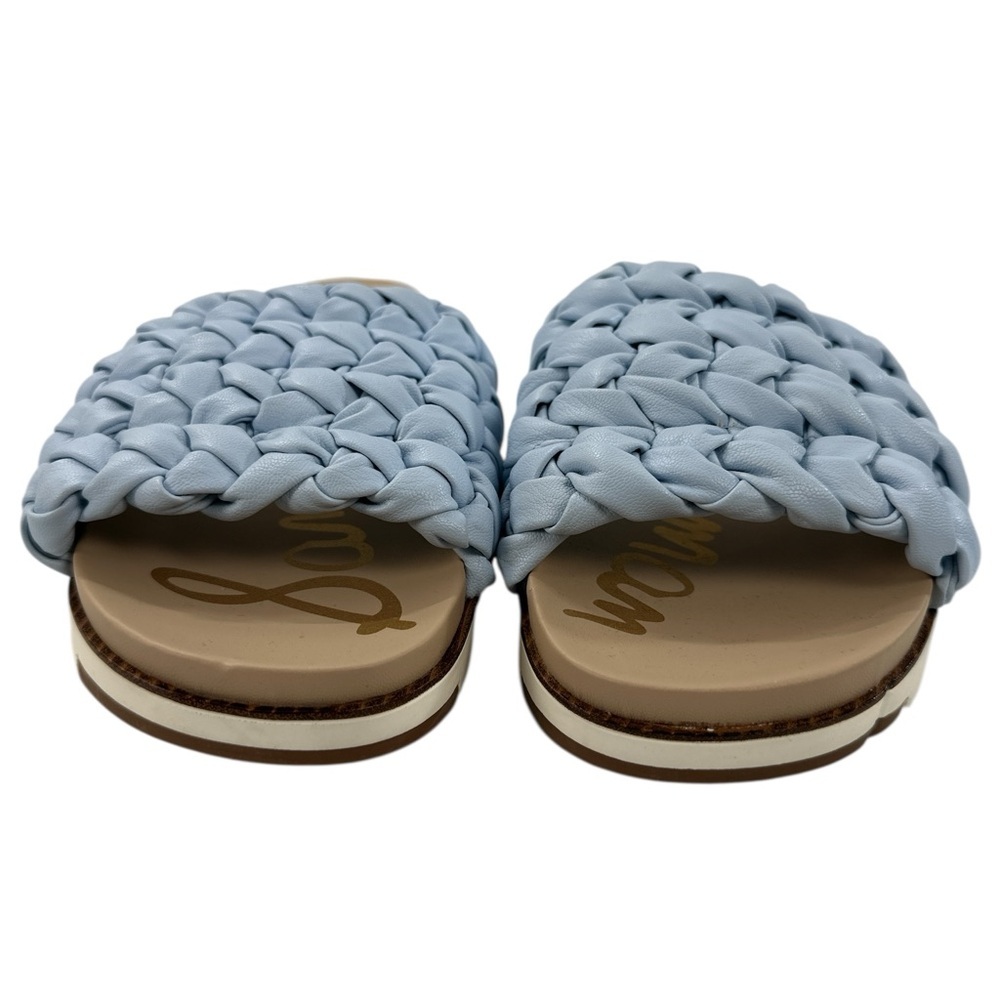 Sam Edelman Ainslie Braided Slide Sandals Sky Blue Platform Woven Slip On - Picture 2 of 13